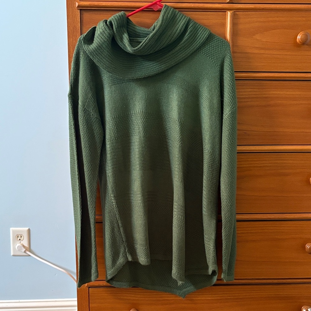 Westbound Forest Green Cowl Neck Sweater